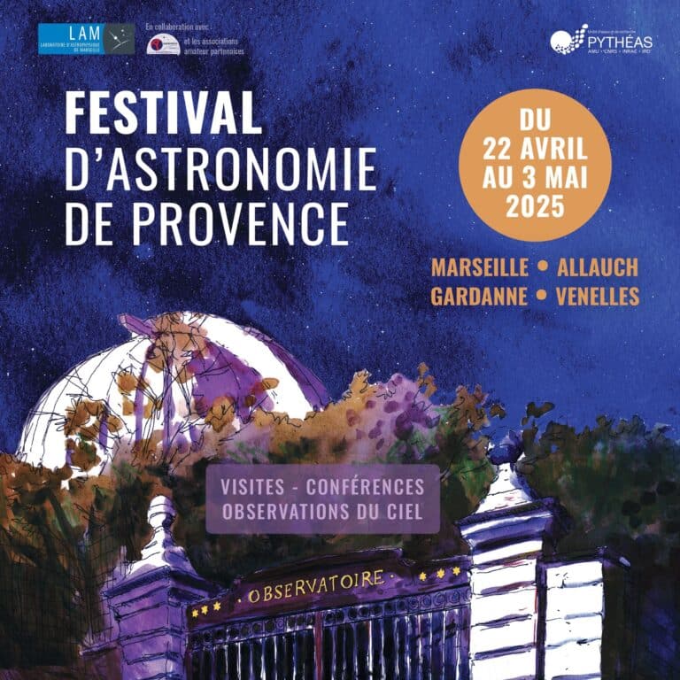 Extrait de l'affiche du Festival d'Astronomie de Provence 2025 qui se déroule du 22 avril au 3 mai 2025.