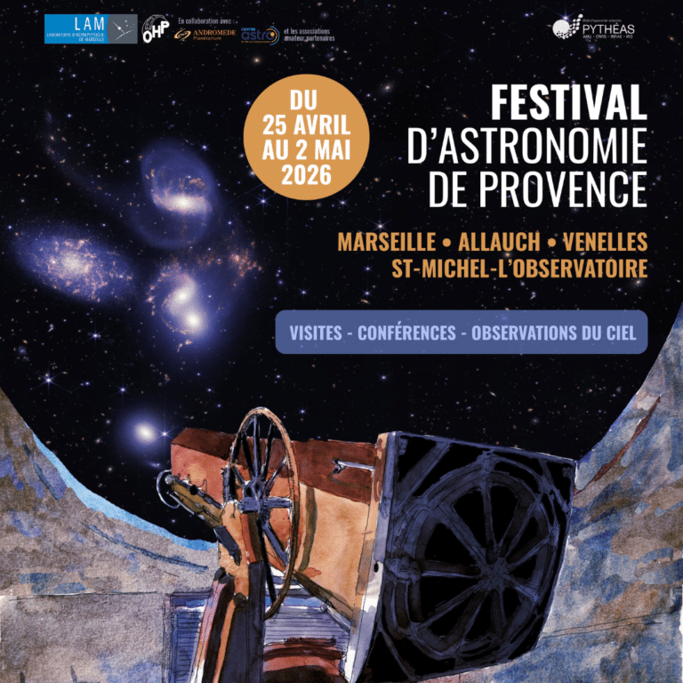 Extrait de l'affiche du Festival d'Astronomie de Provence 2026 qui se déroule du 25 avril au 2 mai 2025.